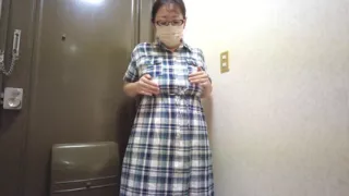 A Married Woman Masturbating Passionately in Front of the Entrance