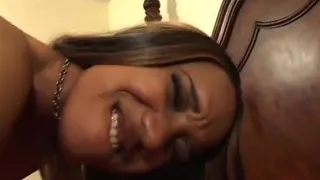 Cute babe gets her cunt banged hard by a huge black pole