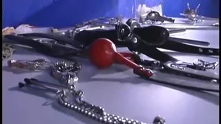 Kinky redhaired slut in bondage gets nipples teased