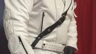 In Full White Leather Formals.