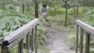Sexy arse wife flashing in the woods