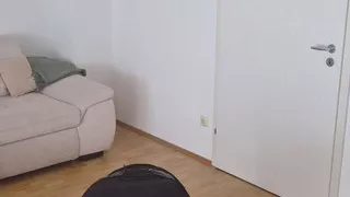 Bondage Slave rides a 22 cm dildo and deepthroats afterwards