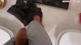 Sex in the bathroom I catch my girlfriend by surprise