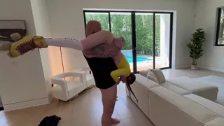 Hairy Bush Teen Railed by Stepdad for Roller Skating in the House
