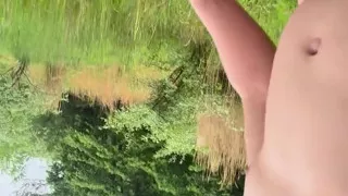 Naked Asian Muscle God Walks the Park Bare - Flexes Hard & Cums Huge