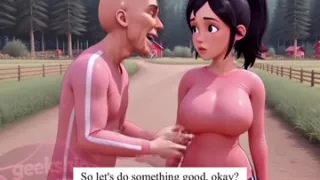 (Kak Ros, HD, Part2) ugly man wants to kiss sex with hot big breasts stepsister again outside