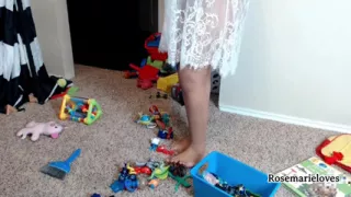 Real Stepmom Cleaning in Sheer Lace Dress