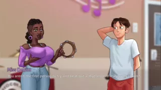 Anon beat out the rhythm from a pair of big black boobs - summer time saga