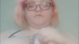 Amputated Fat BBW Playing with Her Huge Tits - Amateur Slow Motion
