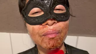 Perverted marriage cunt gets smeared with chocolate and face fucked