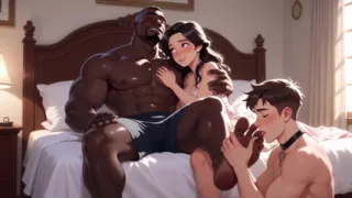 Cuckold Degradation - Man Licking His Wife's Lover Feet