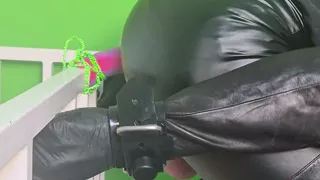 Ramming 22 cm dildo in boots all the way up my ass