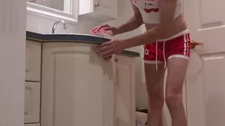 SexyFilomena cleans her bathroom