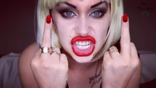You are stupid retard! Worship my middle fingers and loser sign JOI