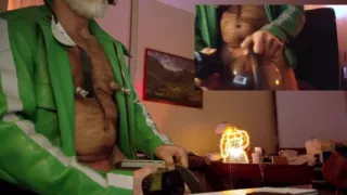 Cop Pumps His Balls, Cock and Nips While Wearing His Cop Leather