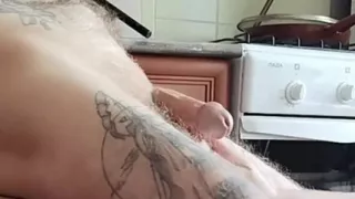 Fat woman close-up handjobs my cock before cumshot