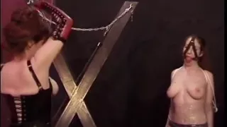 Bound reprobate babe is taught a dirty lesson