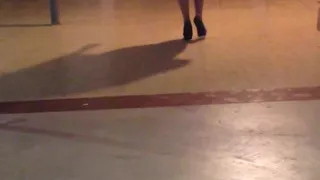 Nude Catwalking in Heels