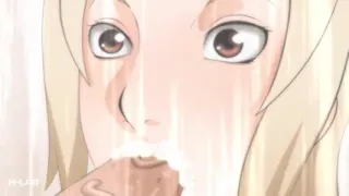 Tsunade blows this cock like a true mature woman