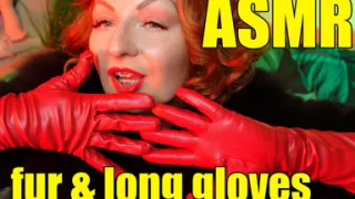 Fur fetish and long leather gloves pin up MILF