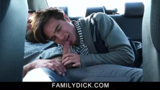 Stepdad calming stepson by sucking and fucking him
