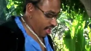 Ebony with round ass gets rough doggystyle fucking outside