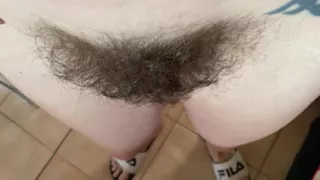 Hairy pussy POV closeup
