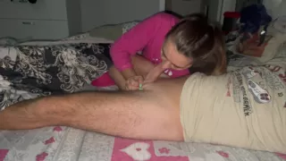Morning Blowjob and Cum in Mouth. Deepthroat