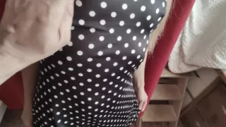 I take off her dress and fuck the girl doggy style