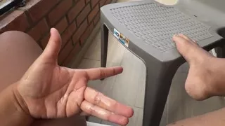 Fucking My Wet Pussy on My Neighbors' Balcony