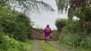 Dressed in a little fuchsia dress for an evening