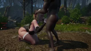 Gol 3D Busty Elf Nun Giving Blowjob to Uggly Goblin