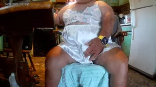 Mark Fletcher watching a JOI vid cumming wearing more lingerie