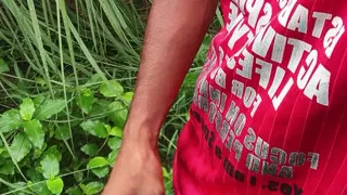 The man is doing good in the jungle