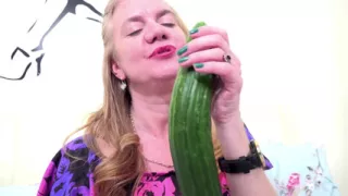 Lily May enjoy in food masturbation