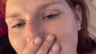Hairy mature pussy does some serious squirting ahead of a leg shaking orgasm