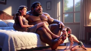 Submissive Man Grovels and Licks His Dominant Wife's Feet