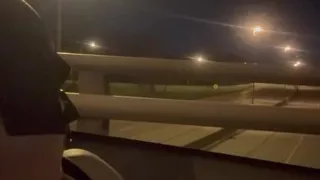 Almost Caught: Leather Muscle God's Risky Bridge Flex & Stroke