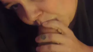 Cute BBW Sucks Uncut Dick For His Birthday
