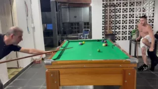 Sr Carmona and Victor Ferraz Playing Naked Billiards