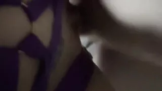 Zoey Portland Plays with Mechanic to Pay Her Repair Bill While Husband Is Gone in Purple Harness Outfit and Takes His Cum