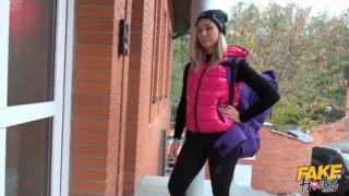 Fake Hostel - Small Tit Blonde Kathy Anderson Faces off a Peeping Guest Tracy Then Joins 3some with Pussy Licking & Face