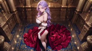 The Purple Queen! Lazy Coronation on the Golden Throne, Red & White Haute Couture Is Insane!