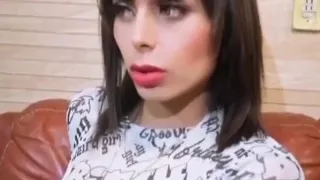 Tranny with model face penetrated at home anal