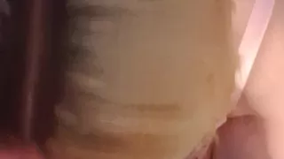 Horny piece sucks cock