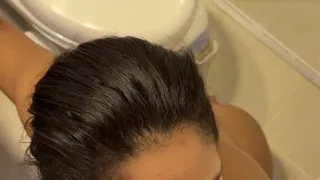 Blowjob in the bathroom of my best friend's house -amateur couple- nysdel