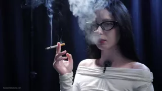 Smoking Seduction - Intriguing Lady in White. 2 Reds in a Row