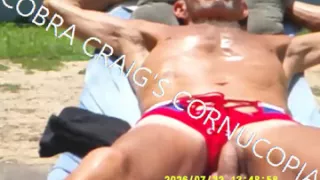 7-22-2026 COCK SHOT TANNING WITH TUNES ROD STEWARTS IN FACES 1.mp4
