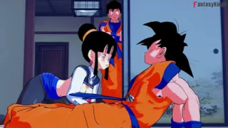 Gohan sees Goku and Chi-Chi having sex and joins in - Dragon Ball Zex Series