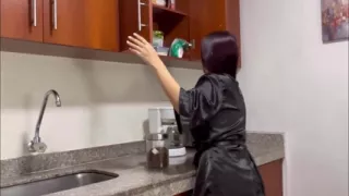 I Seduce My Colombian Sister-in-law and Have Lesbian Sex in the Kitchen Without My Stepbrother Noticing!